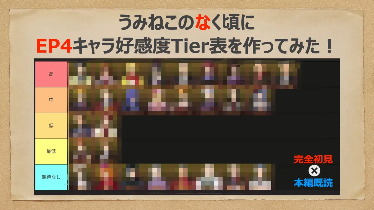 【うみねこEP4キャラ好感度】初見と2周目でTier表を作ってみた！